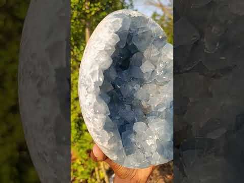 Polished and Natural Exceptional Blue Celestite Display Geode x 1 From Sakoany Madagascar