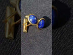 Hand Made Pair of Excellent Lapis Lazuli Cufflinks Set in 18 Carat Gold x 1 From Afghanistan