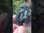 Natural Shiny Schorl Black Tourmaline With Fluorite Specimen x 1 From Erongo, Namibia