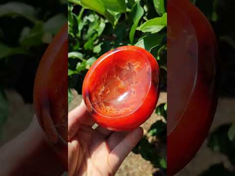 Polished Carnelian Gemstone Bowl x 1 From Madagascar