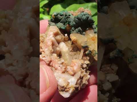 Natural Botroiydal Malachite With Orange Albite x 1 From Congo