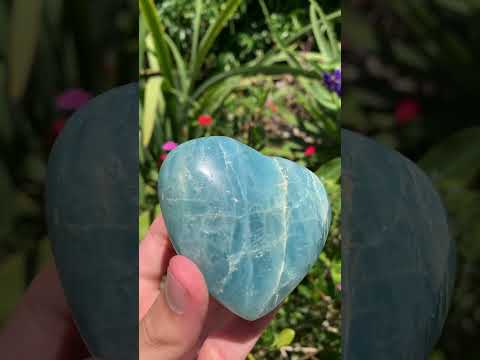 Polished Super Rare Aquamarine Gemstone Heart x 1 From Angola