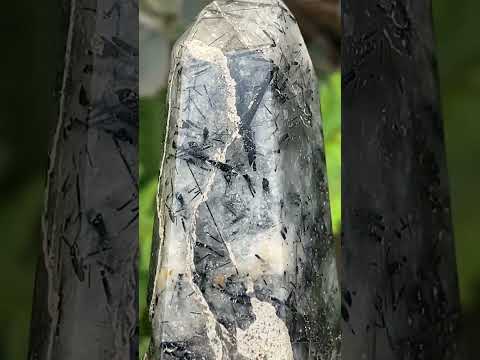 Polished Tourmalinated Inclusion Quartz Crystal x 1 From Madagascar