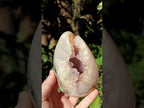 Polished Agate Egg with Crystalline Amethyst Centre x 1 From Maintirano, Madagascar