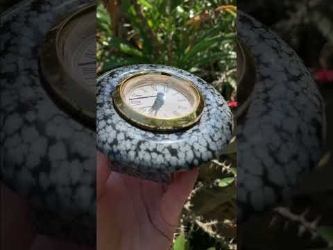 Polished Classic Snowflake Obsidian Alarm Clock x 1 From Mexico