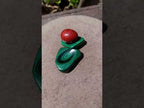 Polished Set of 4 Malachite and Red Jasper Eggs and Bowls x 1 From Southern Africa