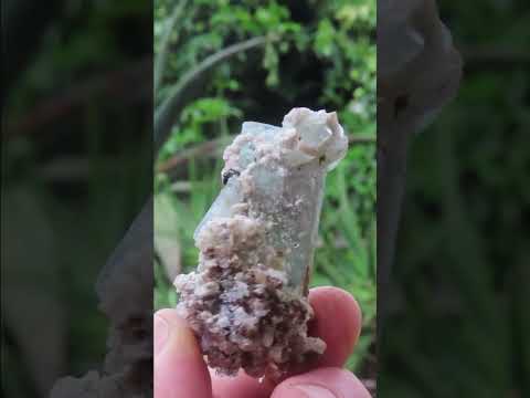 Natural Aquamarine Specimen with Fluorescent Hyalite Opal x 1 From Erongo, Namibia