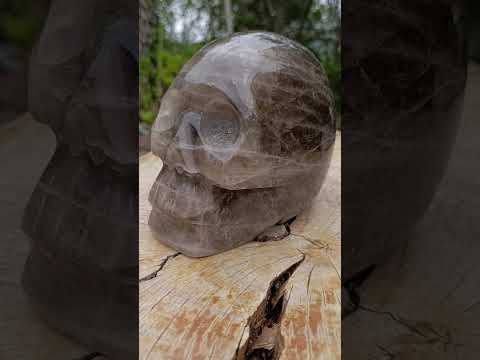 Hand Made Large Smokey Quartz Skull x 1 From Madagascar