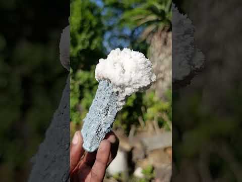 Natural Rare Hyalite Opal on Feldspar with Foitite Specimen x 1 From Erongo Mountain, Namibia