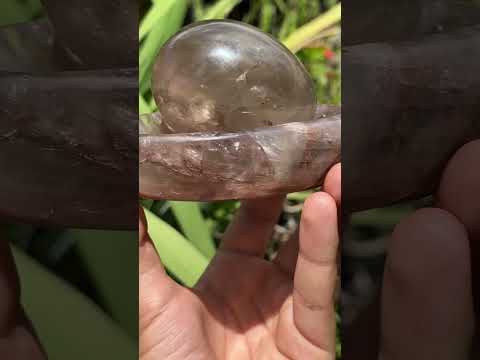 Polished Pair of Smokey Rose Quartz Crystal Egg and Bowl Set x 1 From Ambatondrazaka, Madagascar