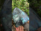 Polished XL Blue Flash Labradorite Standing Free Form x 1 From Tulear, Madagascar