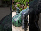 Polished Rare Hand Made Ruby Zoisite Mamma Bear and Cubs Carving x 1 From Tanzania