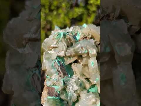 Natural Large Cabinet Size Bladed Barite Specimen with Malachite x 1 From Shinkolobwe Mine, Congo