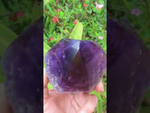 Large Polished Gemmy Dark Purple Amethyst Crystal x 1 From Angola