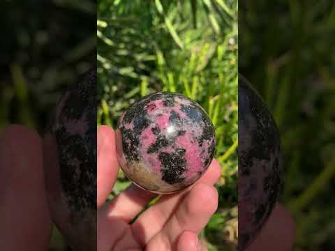 Polished Pink Rhodonite Sphere x 1 From Madagascar