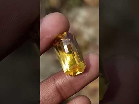 Polished Fancy Checkerboard Cushion Rectangular Citrine Faceted Stone x 1 From South Africa