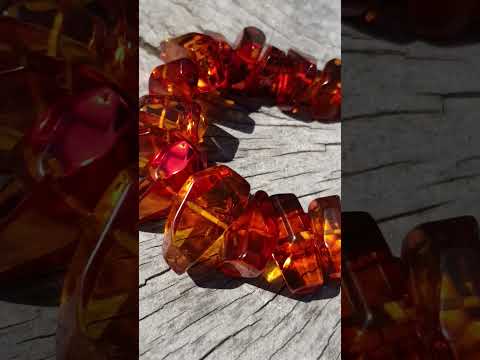 Hand Made AA Grade Fossil Amber Necklace x 1 From Poland
