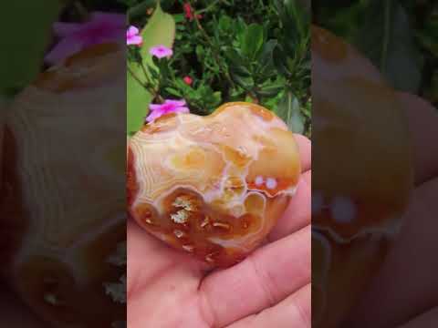 Polished Carnelian Gemstone Heart x 1 From Madagascar