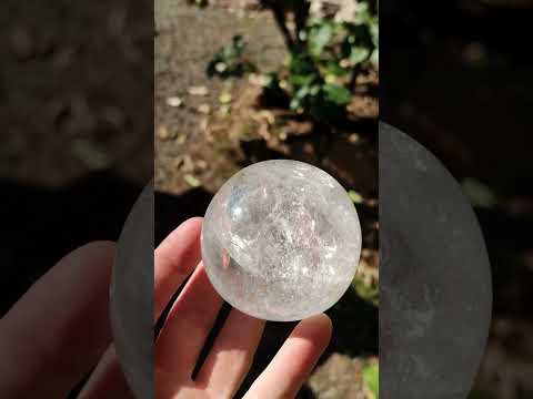 Polished Rainbow Veiled Rock Crystal Ball x 1 From Madagascar