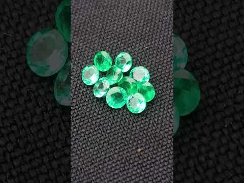 Polished Parcel of 10 Calibrated 3 mm Gem Emerald Faceted Stones x 1 From Sandawana, Zimbabwe