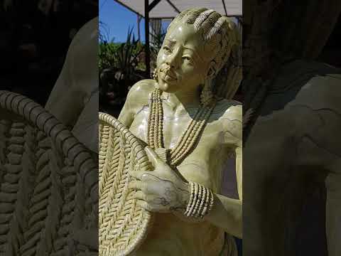 Hand Made XXL Royal Africa Bust Female African Butter Jade Carving x 1 From South Africa