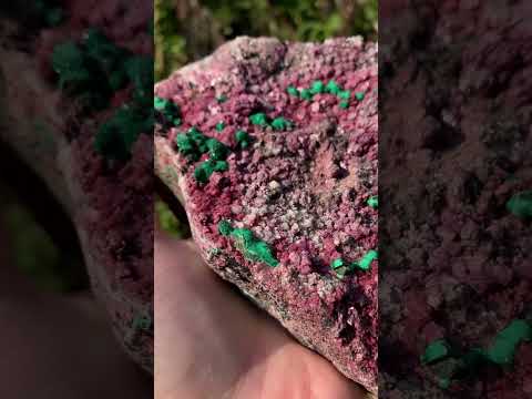 Natural Salrose Cobaltion Dolomite With Silky Ball Malachite Specimen x 1 From Kakanda, Congo