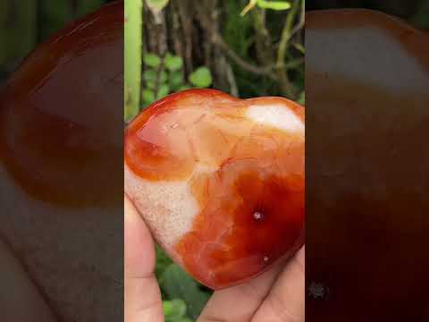Polished Carnelian Gemstone Heart x 1 From Madagascar