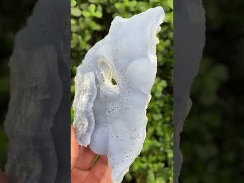 Natural Etched Blue Chalcedony with a Golden Pyrite Dusting x 1 From Nsanje, Malawi