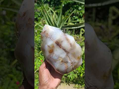 Polished Large Banded Agate Flame Sculpture  x 1 From Moralambo, Madagascar