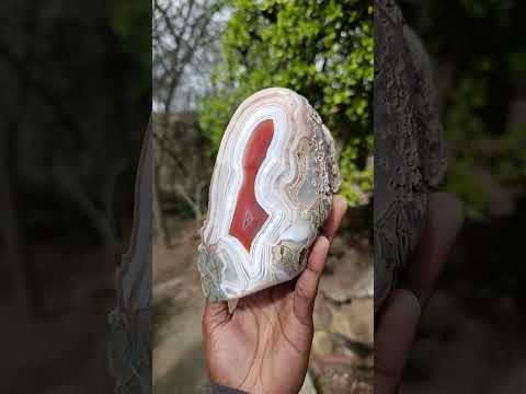 Polished One Side Red Shashe River Agate Nodule x 1 From Shashe River, Zimbabwe