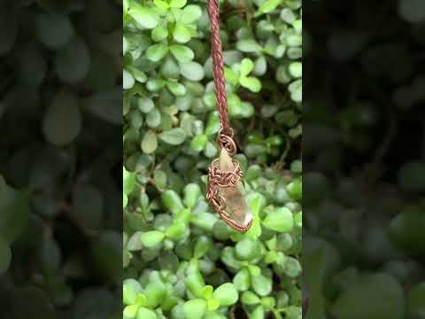 Hand-Made Kite Rock Crystal with Copper Art Wire Wrap Pendant with Thong x 1 From Zimbabwe