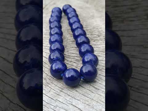 Hand Made Deep Blue Lapis Lazuli Beaded Necklace x 1 From Afghanistan
