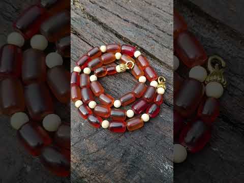 Hand Made Antique North African Amber Necklace x 1 From North Africa