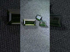 Polished Set of 3 Verdelite Green Tourmaline Baguette Cut Faceted Gemstones x 1 From Karibib, Namibia