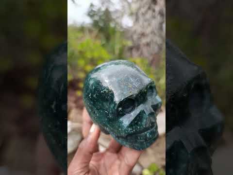 Polished Ocean Jasper Gemstone Skull Carving x 1 From Madagascar