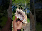 Polished Banded Agate Amethyst Crystal Centred Geode x 1 From Maintirano, Madagascar