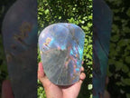 Polished Large Pure Purple Flash Labradorite Display Piece x 1 From Tulear, Madagascar