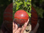 Polished Silver and Red Hematite Banded Jasper Ball x 1 From Zimbabwe