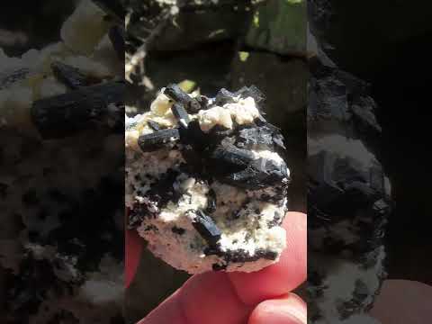 Natural Schorl Black Tourmaline and Beryl Infused Hyalite Opal Specimen x 1 From Erongo, Namibia