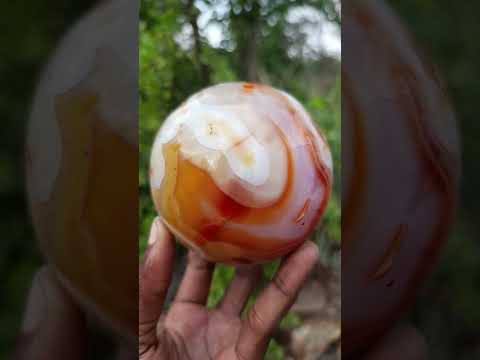 Polished Banded Carnelian Gemstone Sphere x 1 From Madagascar