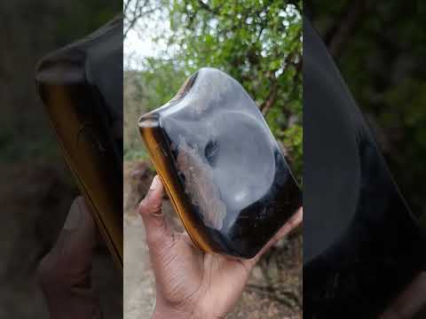 Polished Large Highly Chatoyant Golden Tigers Eye Standing Display Piece x 1 From South Africa
