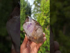 Polished Smokey Amethyst Window Quartz Crystal with Enhydro x 1 From Akansobe Madagascar