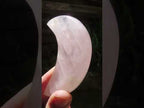 Polished Pearly Rose Quartz Crescent Moon Crystal x 1 From Ambatondrazaka, Madagascar