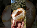 Polished Carnelian Gemstone Drusy Geode Heart x 1 From Nosy Varika, Madagascar
