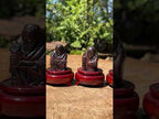 Hand Made Banded Tiger Iron Jasper - Far Eastern Gods on Wooden Stands In A Set of 7 - From Australia