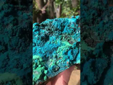 Natural Deep Blue Botryoidal Chrysocolla with Malachite on Copper Dolomite Matrix x 1 From Kulukuluku, Congo