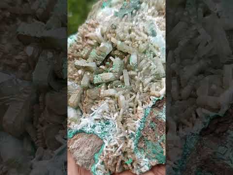 Natural Large Barite and Malachite Specimen x 1 From Shinkolobwe Mine, Congo