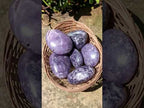 Polished Bouquet Basket Set of 6 Lepidolite Palm Stones x 1 From Zimbabwe