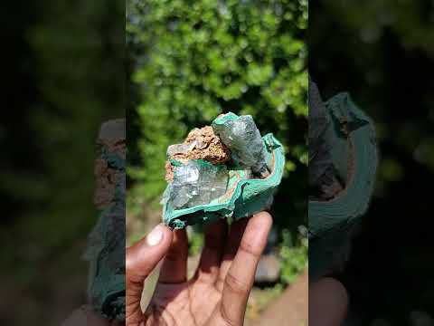Natural Barite and Malachite Specimen x 1 From Shinkolobwe mine, Congo