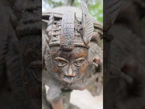 Hand Made Antique Benin Bronze Ceremonial Vessel with Lid x 1 From Benin, Nigeria